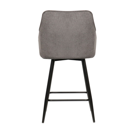 Tabouret de bar Rio gris foncé pieds métal noir Takasit - Le Dépôt Bailleul