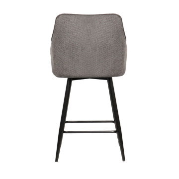 Tabouret de bar Rio gris foncé pieds métal noir Takasit - Le Dépôt Bailleul