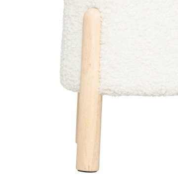 Tabouret d'appoint Inuit bouclette blanc Atmosphera - Le Dépôt Bailleul