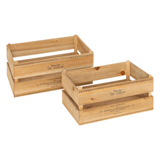 Lot de 2 cagettes bois...