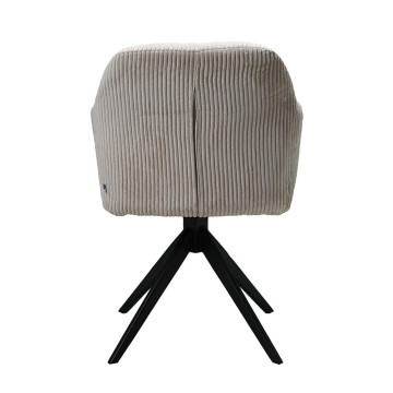 Chaise pivotante velours côtelé beige Thélyo - Le Dépôt Bailleul