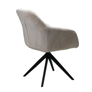 Chaise pivotante velours côtelé beige Thélyo - Le Dépôt Bailleul