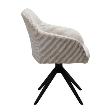 Chaise pivotante velours côtelé beige Thélyo - Le Dépôt Bailleul