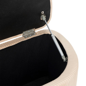 Banc coffre en velours beige Solaro Atmosphera - Le Dépôt Bailleul