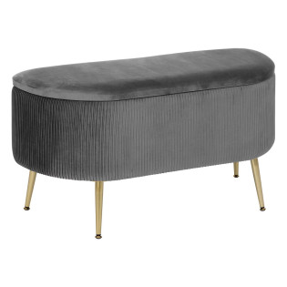 Banc coffre en velours gris...