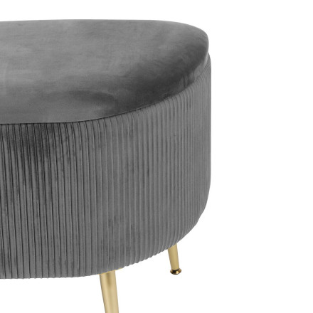 Banc coffre en velours gris Solaro Atmosphera - Le Dépôt Bailleul