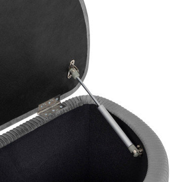 Banc coffre en velours gris Solaro Atmosphera - Le Dépôt Bailleul