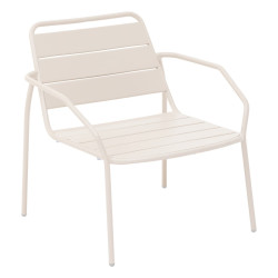 Fauteuil salon extérieur métal Phuket argile Hespéride - Le Dépôt Bailleul