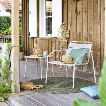 Fauteuil salon extérieur métal Phuket argile Hespéride - Le Dépôt Bailleul