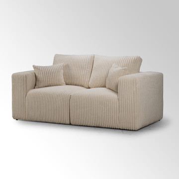 Canapé 2 places tissu côtelé Sharm beige - Le Dépôt Bailleul