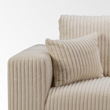 Canapé 2 places tissu côtelé Sharm beige - Le Dépôt Bailleul