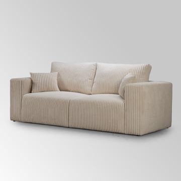 Canapé 3 places tissu côtelé Sharm beige - Le Dépôt Bailleul