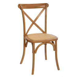 Chaise bistrot Isak bois de chêne et cannage Atmosphera - Le Dépôt Bailleul
