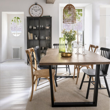 Chaise bistrot Isak bois de chêne et cannage Atmosphera - Le Dépôt Bailleul