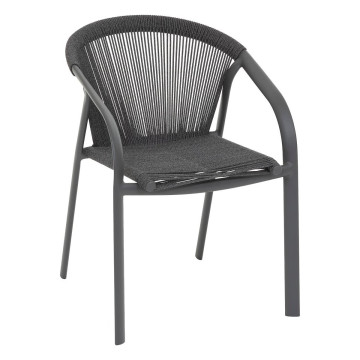 Fauteuil empilable Riu anthracite / graphite Hespéride - Le Dépôt Bailleul