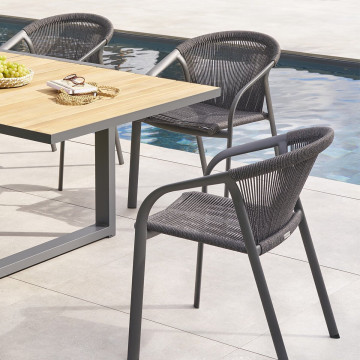 Fauteuil empilable Riu anthracite / graphite Hespéride - Le Dépôt Bailleul