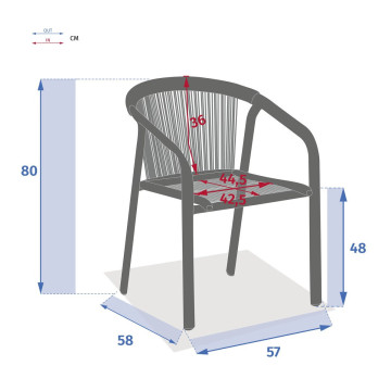Fauteuil empilable Riu anthracite / graphite Hespéride - Le Dépôt Bailleul