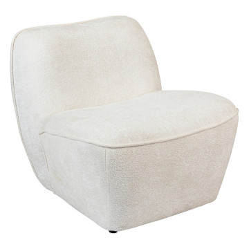 Fauteuil chauffeuse chenille blanc Minari Atmosphera - Le Dépôt Bailleul