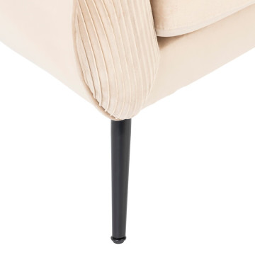 Fauteuil velours beige Solaro Atmosphera - Le Dépôt Bailleul