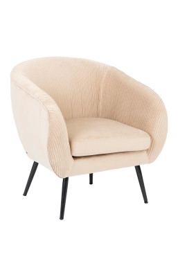 Fauteuil velours beige...
