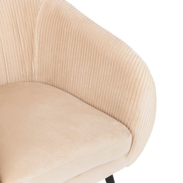 Fauteuil velours beige Solaro Atmosphera - Le Dépôt Bailleul