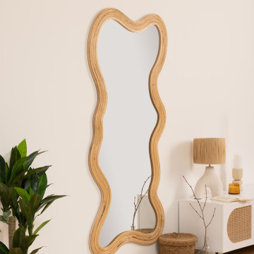 Miroir organique 180 x 87 cm rotin Maggie Atmosphera - Le Dépôt Bailleul