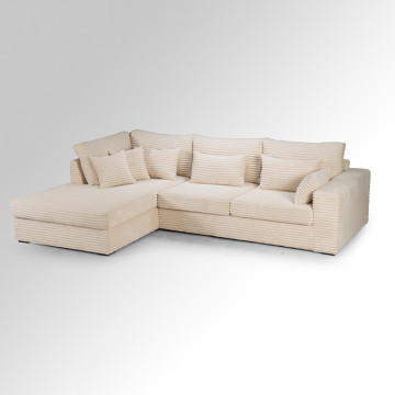 Canapé d'angle gauche velours côtelé beige Toronto - Le Dépôt Bailleul
