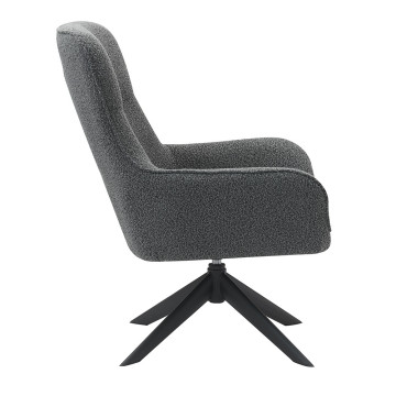 Fauteuil pivotant chenille gris anthracite Lucky - Le Dépôt Bailleul