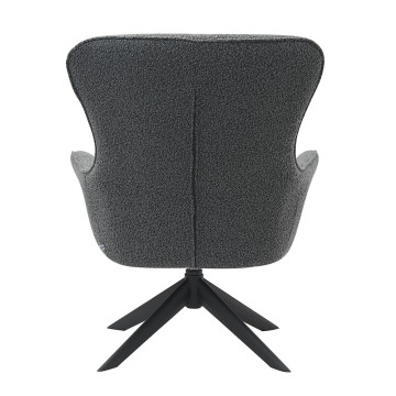Fauteuil pivotant chenille gris anthracite Lucky - Le Dépôt Bailleul