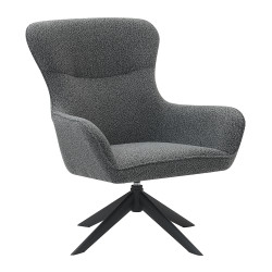 Fauteuil pivotant chenille gris anthracite Lucky - Le Dépôt Bailleul