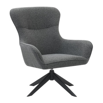 Fauteuil pivotant chenille gris anthracite Lucky - Le Dépôt Bailleul