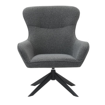 Fauteuil pivotant chenille gris anthracite Lucky - Le Dépôt Bailleul