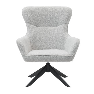 Fauteuil pivotant chenille gris clair Lucky - Le Dépôt Bailleul