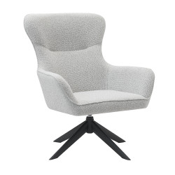 Fauteuil pivotant chenille gris clair Lucky - Le Dépôt Bailleul