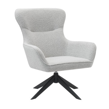 Fauteuil pivotant chenille gris clair Lucky - Le Dépôt Bailleul