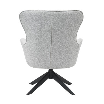 Fauteuil pivotant chenille gris clair Lucky - Le Dépôt Bailleul