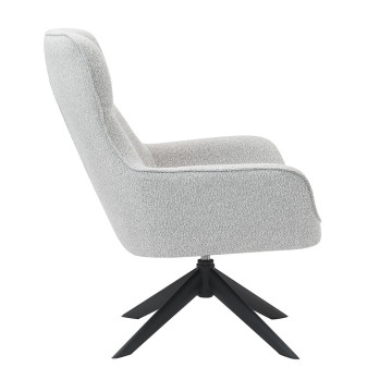 Fauteuil pivotant chenille gris clair Lucky - Le Dépôt Bailleul