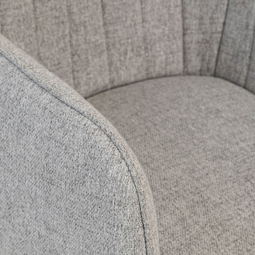 Fauteuil diner Visoca gris pieds bois Atmosphera - Le Dépôt Bailleul