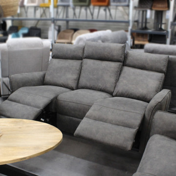 Canapé 3 places électrique relax gris anthracite Lito - Le Dépôt Bailleul