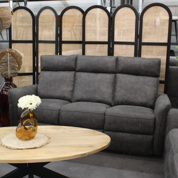 Canapé 3 places électrique relax gris anthracite Lito - Le Dépôt Bailleul