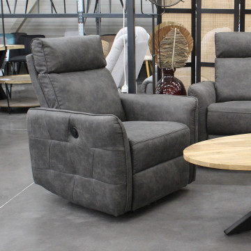 Fauteuil électrique relax gris anthracite Lito Takasit - Le Dépôt Bailleul