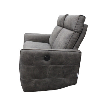 Canapé 2 places électrique relax gris anthracite Lito Takasit - Le Dépôt Bailleul