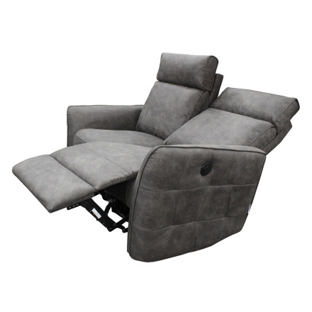 Canapé 2 places électrique relax gris anthracite Lito Takasit - Le Dépôt Bailleul