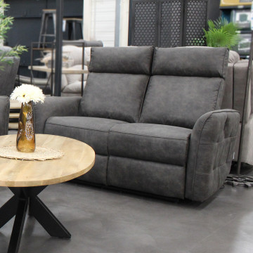 Canapé 2 places électrique relax gris anthracite Lito - Le Dépôt Bailleul