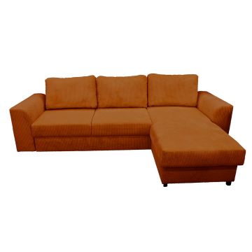 Canapé d'angle réversible et convertible velours ambre Magda - Le Dépôt Bailleul