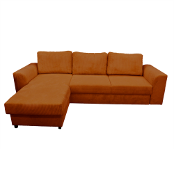 Canapé d'angle réversible et convertible velours ambre Magda - Le Dépôt Bailleul