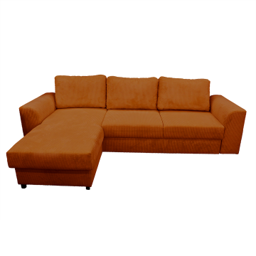 Canapé d'angle réversible et convertible velours ambre Magda - Le Dépôt Bailleul