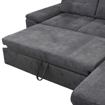 Canapé d'angle droit Karolina convertible têtières ajustables - Le Dépôt Bailleul