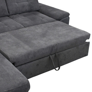 Canapé d'angle gauche Karolina convertible têtières ajustables - Le Dépôt Bailleul