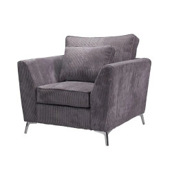 Fauteuil Isla velours gris - Le Dépôt Bailleul